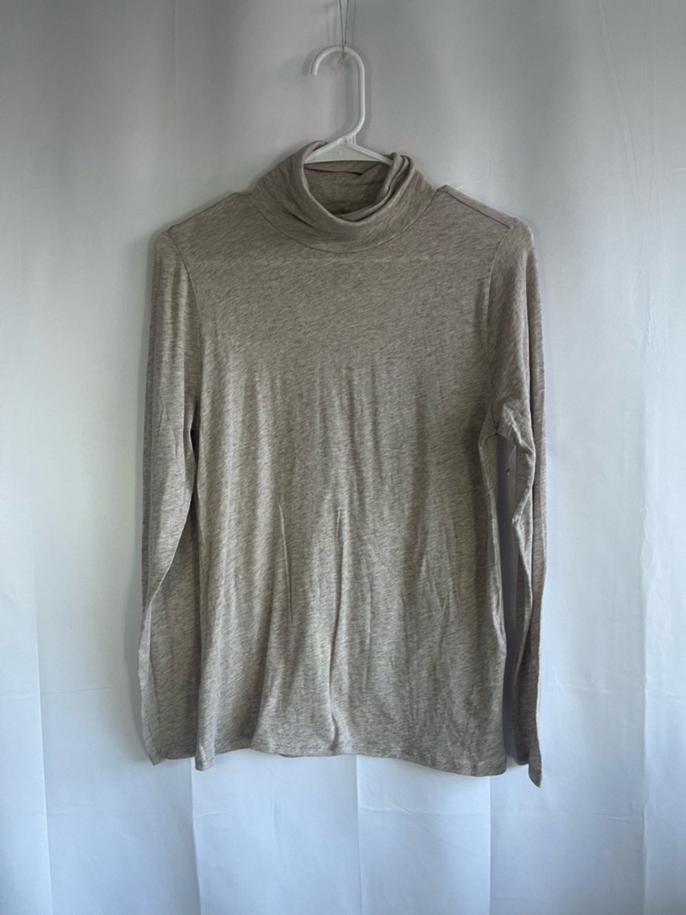 Eileen Fisher Light Taupe Turtleneck Top